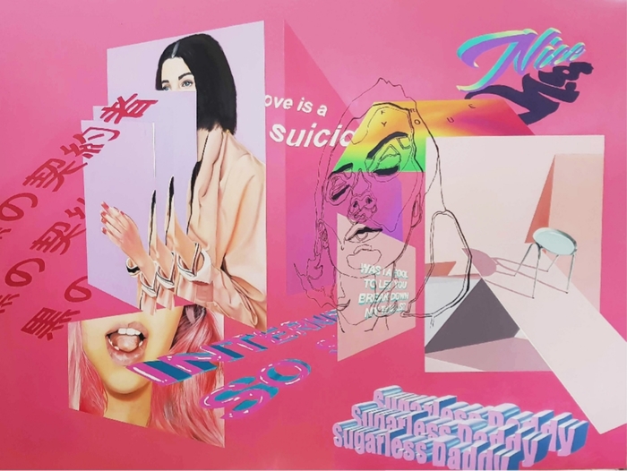 PINK #f77a98 , Oil on canvas, 200x150cm, 2017